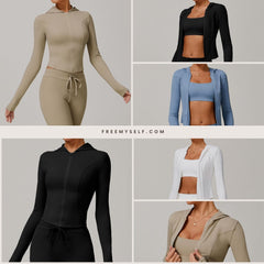 Freemyself Sports Zipper Sun Protection Shirt for Women Long-Sleeve Cooling, Breathable, UV-Protective Sun Protection Outerwear