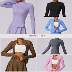 Freemyself Summer Sports UV Protection Shirt Women's Long-Sleeve Top UV-Blocking Ice-Silk Cooling Breathable Sun Protection Outerwear