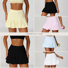Freemyself Two-Piece Style Skirt Quick-Dry Breathable Anti-Exposure Tennis Skirt Casual Fitness Running Sports Skirt