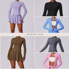 Freemyself Summer Outdoor UV-Protective Long-Sleeve Sun Protection Jacket Quick-Dry Ice-Silk Cooling Running Yoga Sports Set