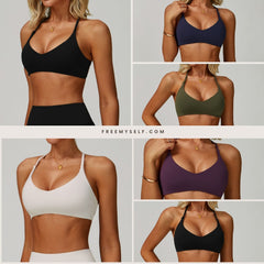 Freemyself Yoga Bra Quick-Dry Cross-Back High-Intensity Fitness Wear Casual Running Sports Bra