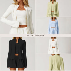 Freemyself Sunscreen Yoga Set Quick-Dry Breathable Cool-Touch Sportswear Women's Running Fitness Three-Piece Set