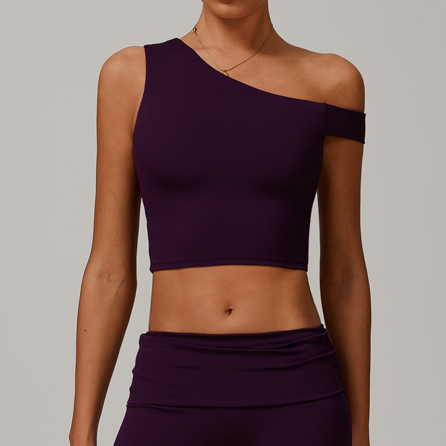 Freemyself recycled Asymmetric Yoga Tank - Women's Single-Shoulder Workout Top | Street-Ready Running & Gym