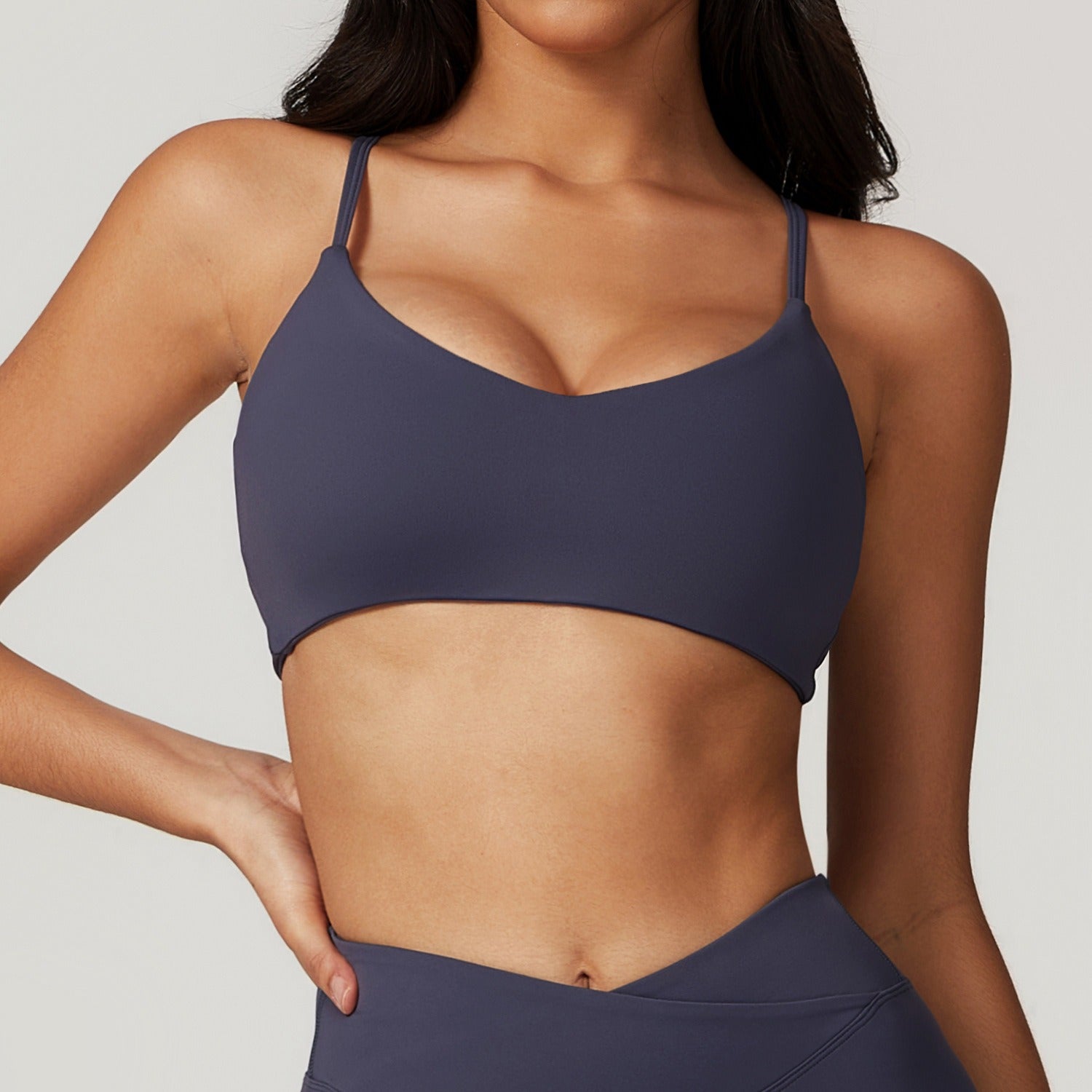 Freemyself recycled Racerback Sports Bra - Women's Quick-Dry Fitness Crop Top with Strappy Back | Yoga, Running, Gym Wear