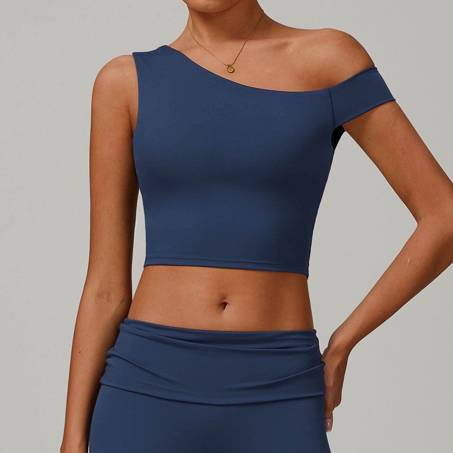 Freemyself recycled Asymmetric Yoga Tank - Women's Single-Shoulder Workout Top | Street-Ready Running & Gym