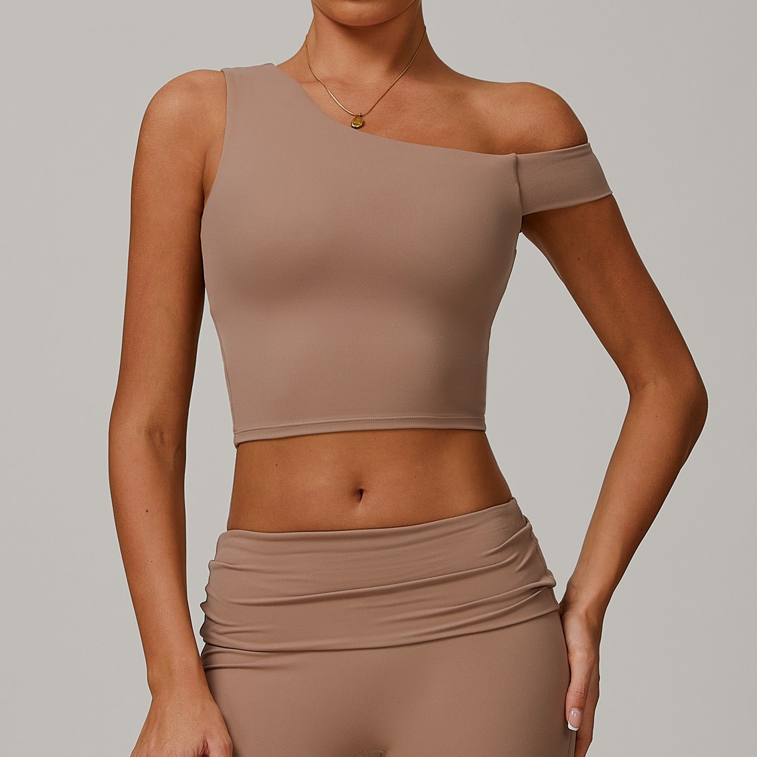 Freemyself recycled Asymmetric Yoga Tank - Women's Single-Shoulder Workout Top | Street-Ready Running & Gym