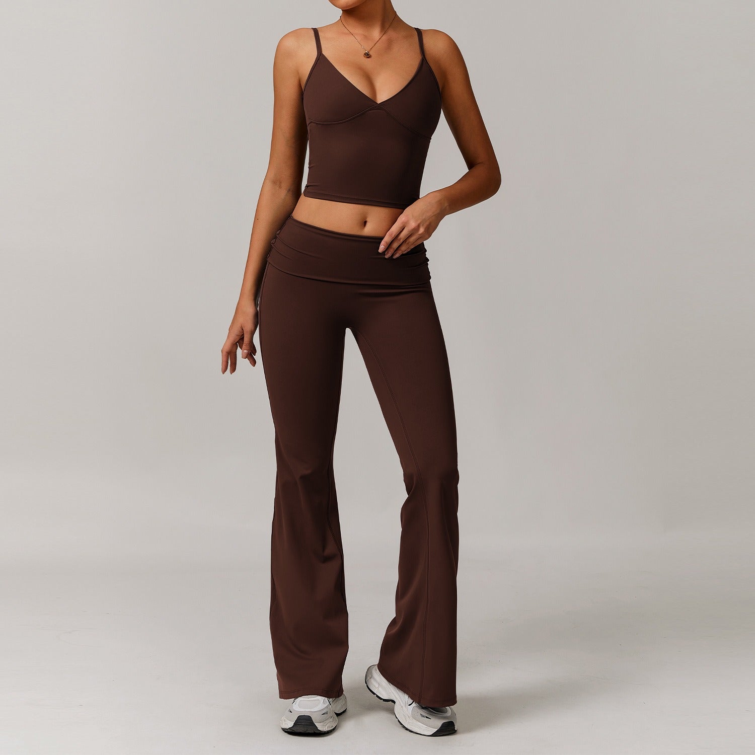 Freemyself recycled Yoga Set - Women's Street-Ready Tank & Flared Leggings | Gym to Street Running