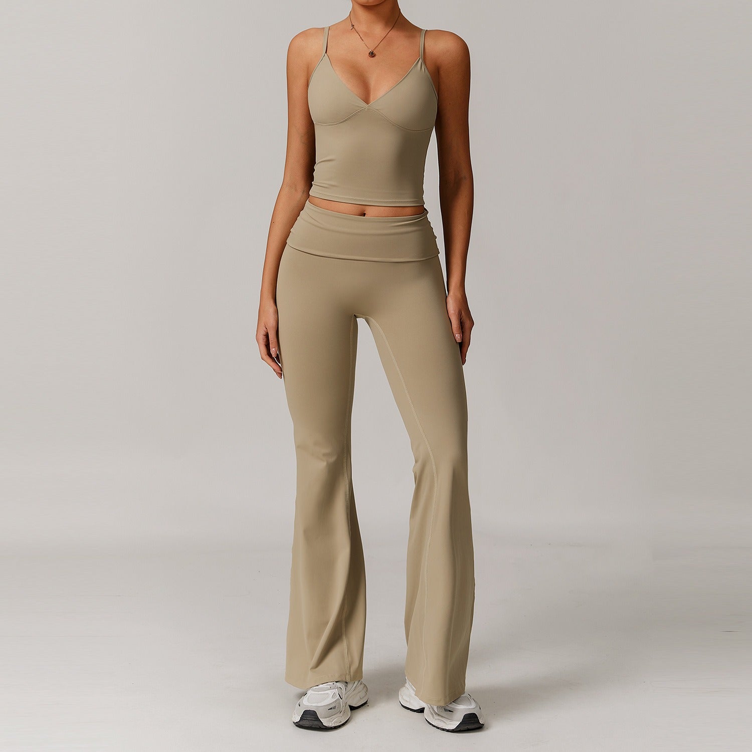 Freemyself recycled Yoga Set - Women's Street-Ready Tank & Flared Leggings | Gym to Street Running