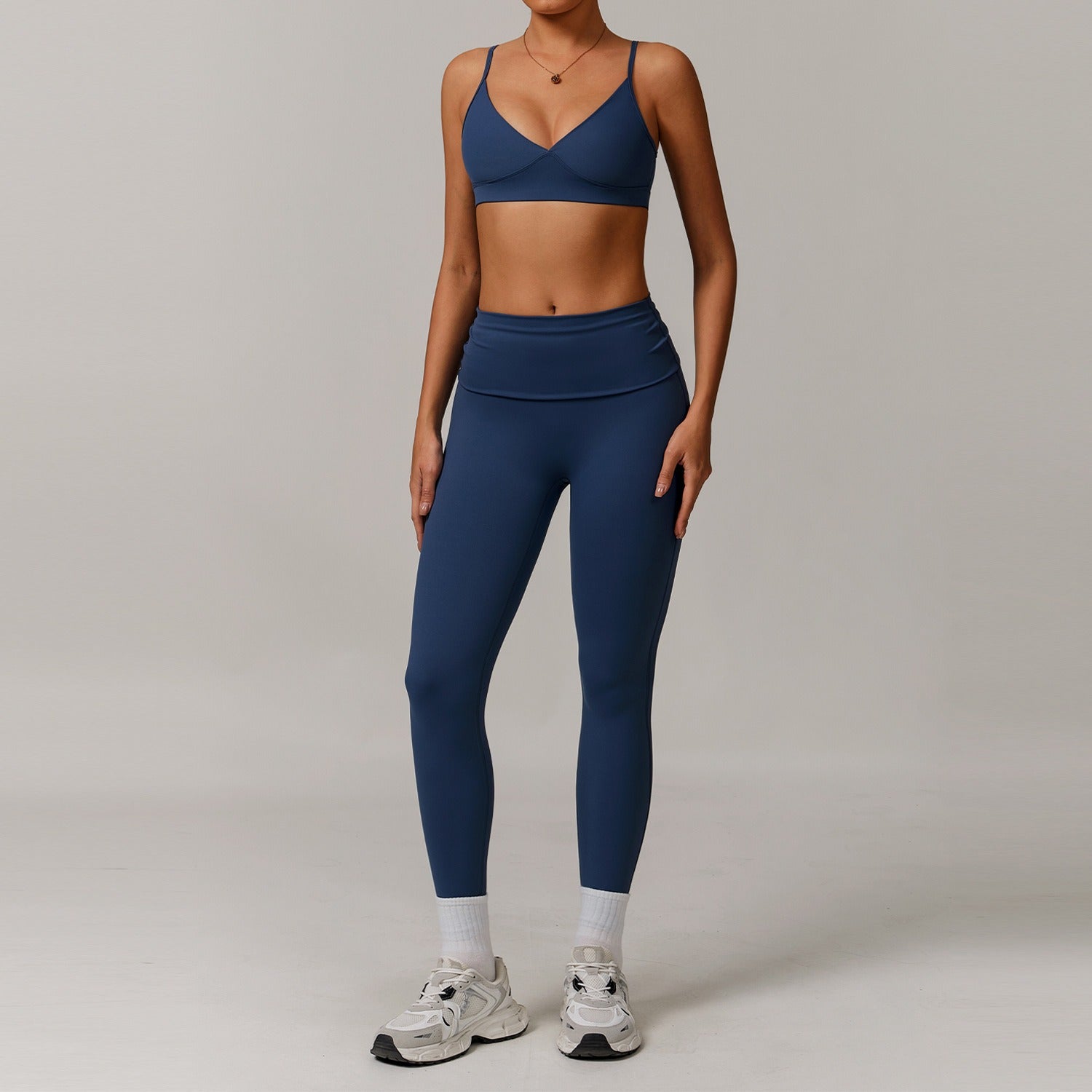 Freemyself recycled Yoga Set - Women's Street-Ready Strappy Bra & Skinny Leggings | Gym to Street Running