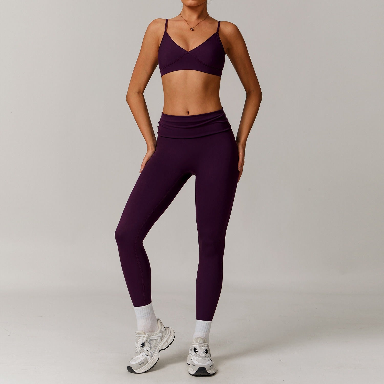 Freemyself recycled Yoga Set - Women's Street-Ready Strappy Bra & Skinny Leggings | Gym to Street Running