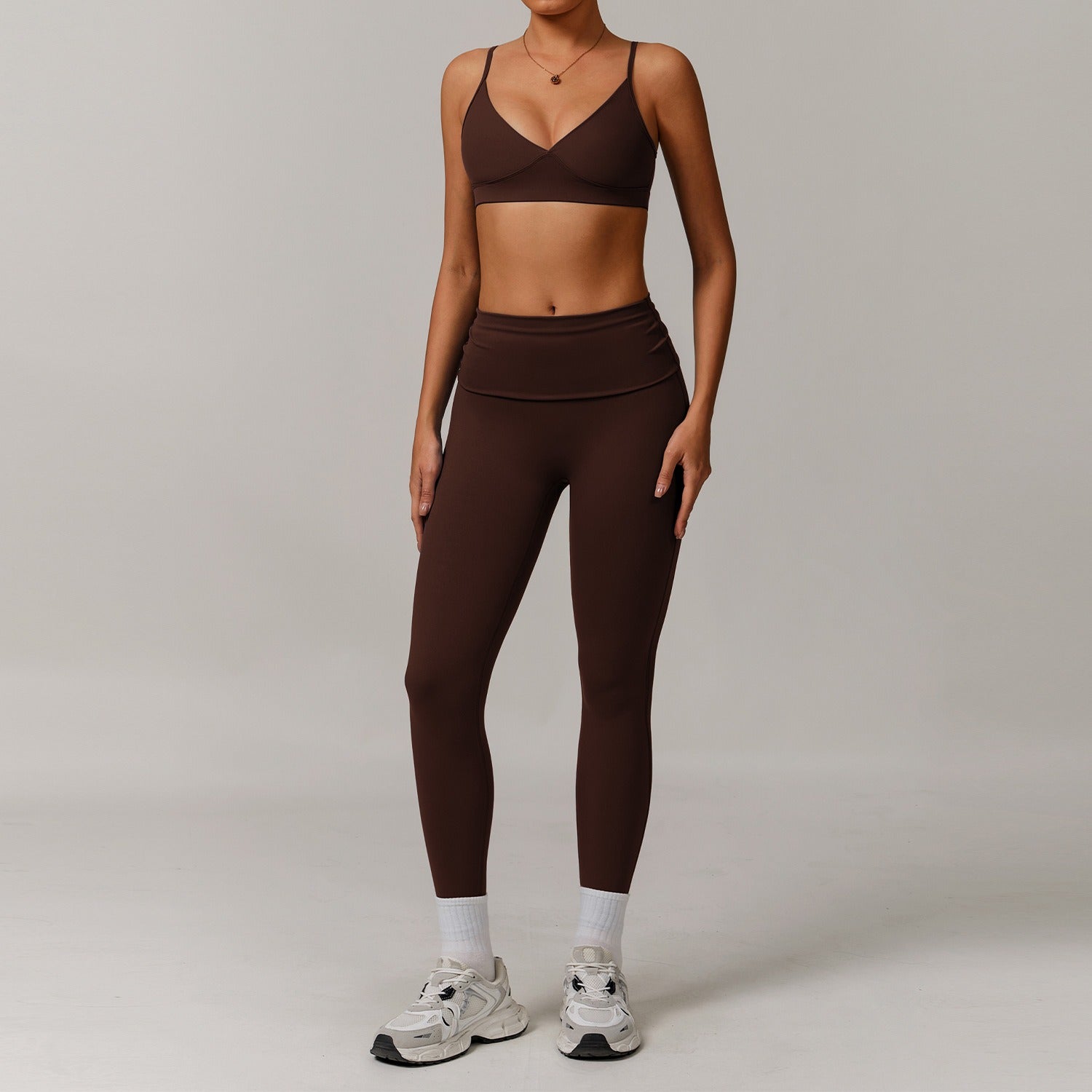 Freemyself recycled Yoga Set - Women's Street-Ready Strappy Bra & Skinny Leggings | Gym to Street Running
