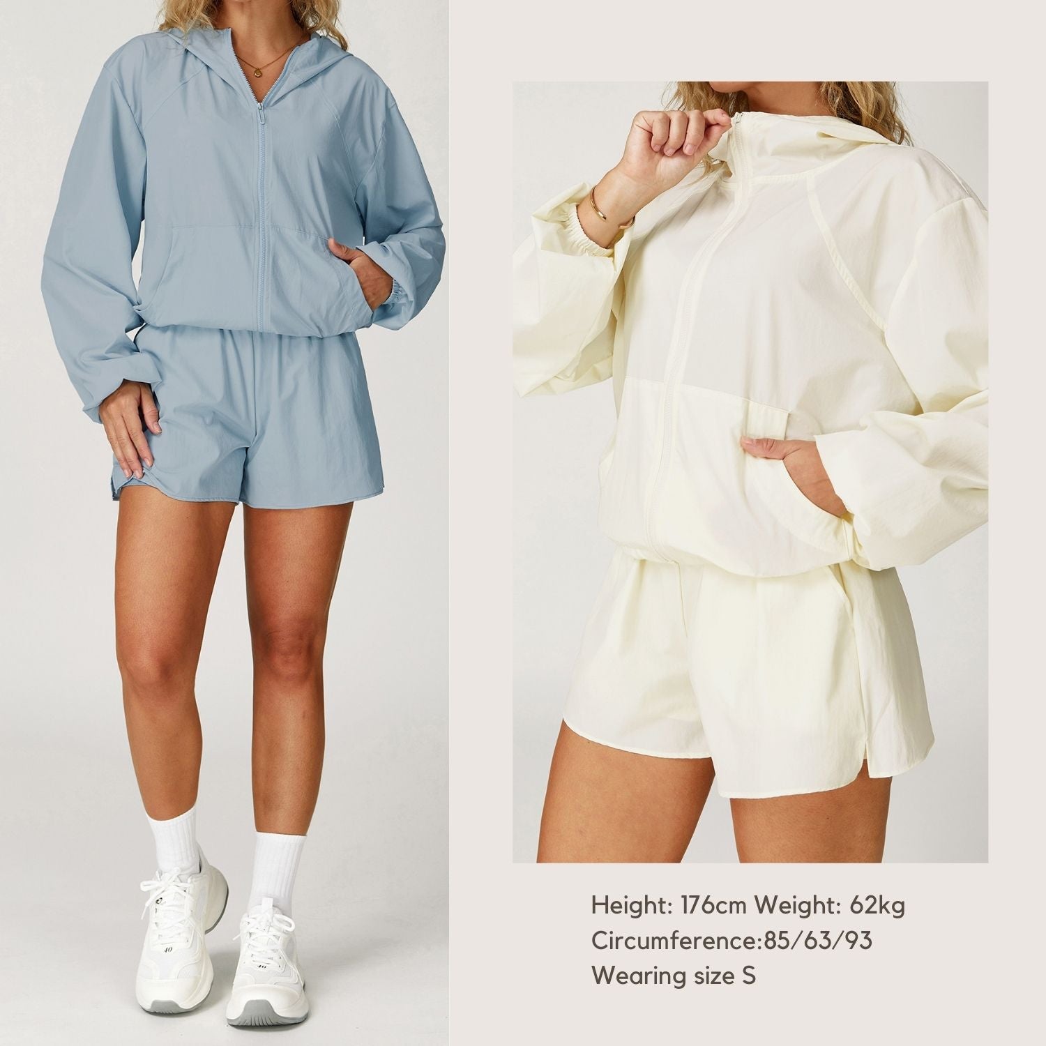 Freemyself Quick-Dry Sports Sunscreen Jacket Cooling, Breathable Hooded Zipper Jacket UV Protection Sunscreen Clothing