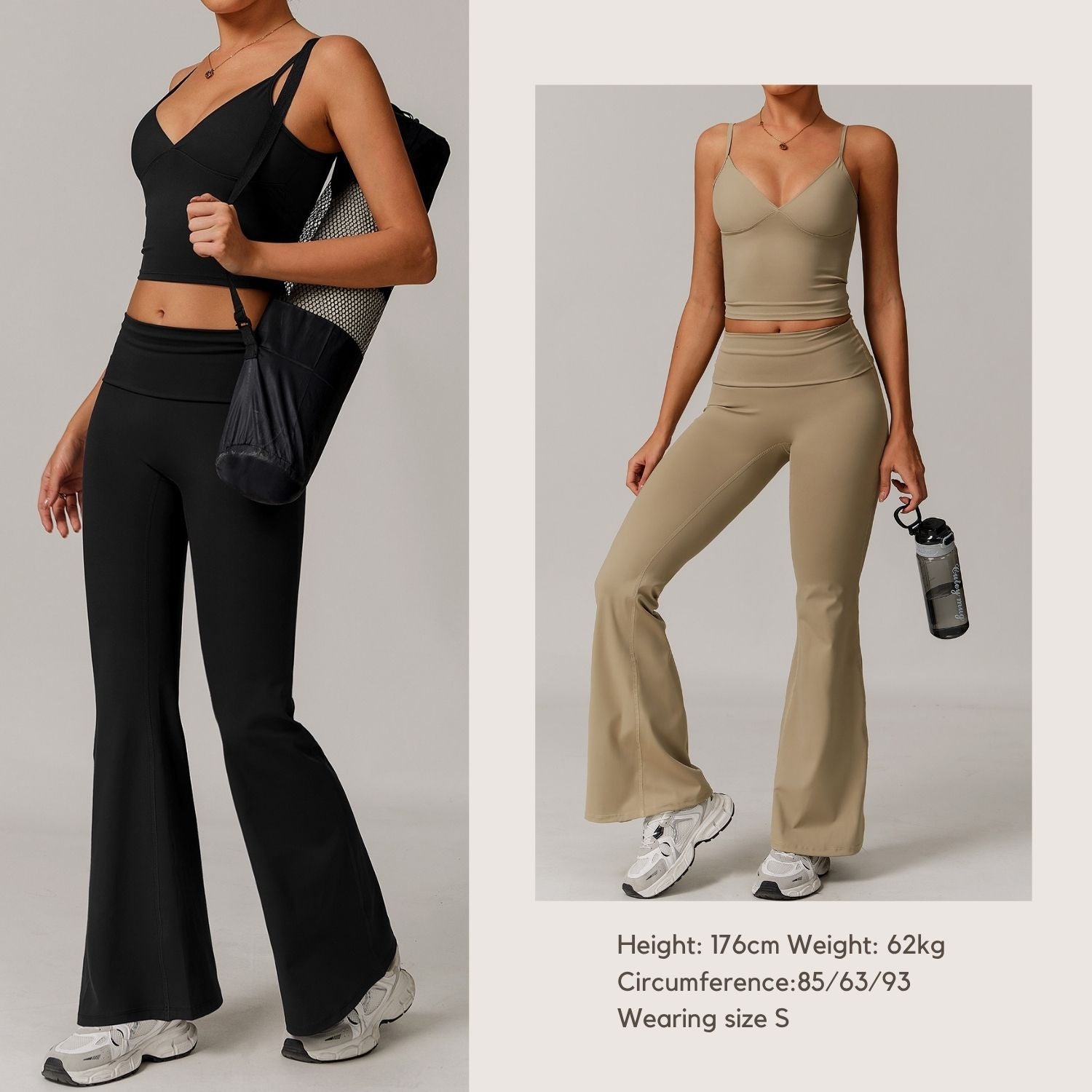 Freemyself recycled Yoga Set - Women's Street-Ready Tank & Flared Leggings | Gym to Street Running