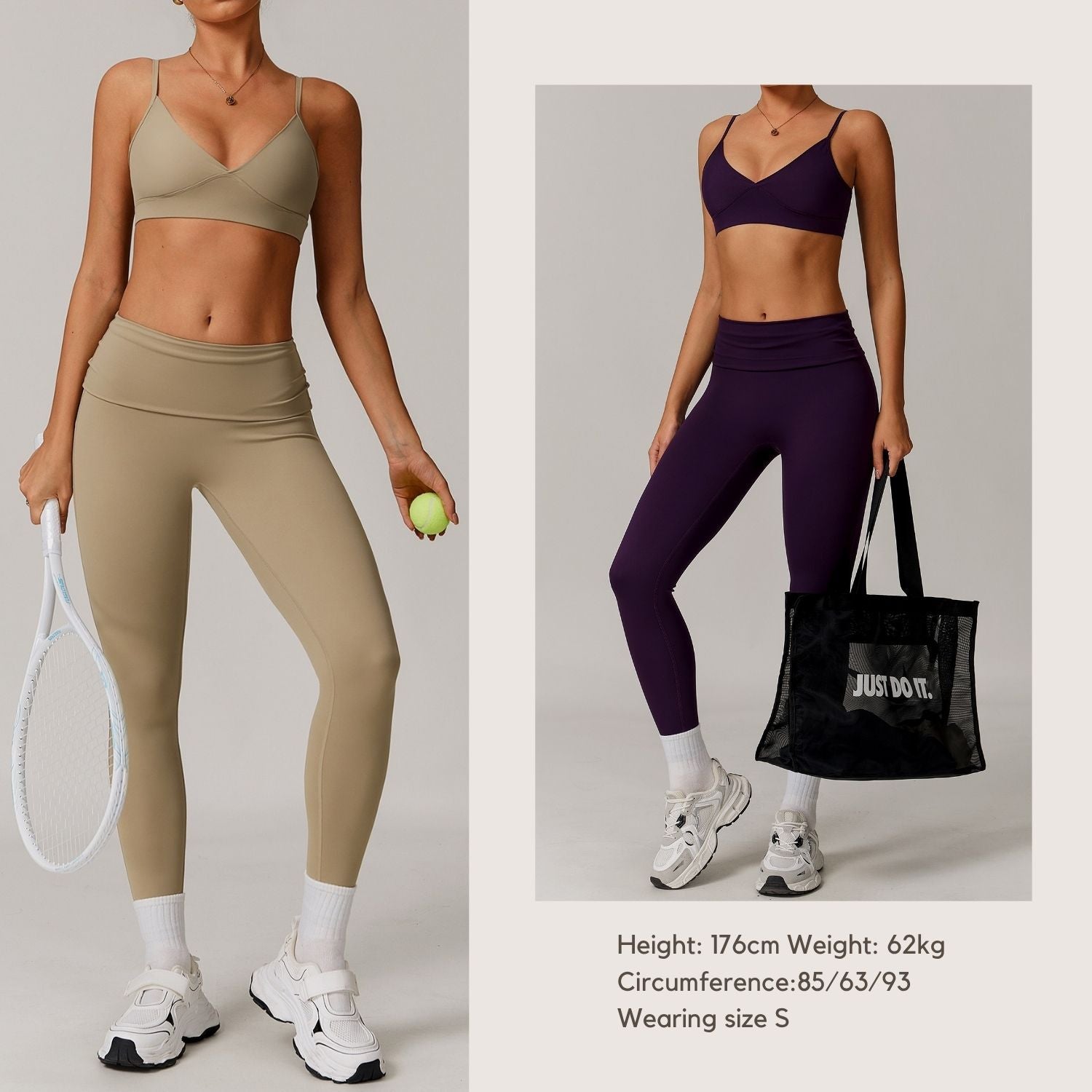 Freemyself recycled Yoga Set - Women's Street-Ready Strappy Bra & Skinny Leggings | Gym to Street Running