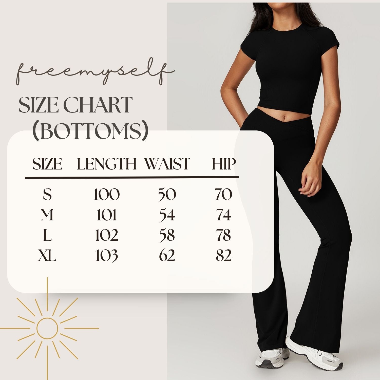 Freemyself recycled Yoga Set - Women's Quick-Dry Short Sleeve Top & Flared Leggings | Street-Ready Workout Outfit
