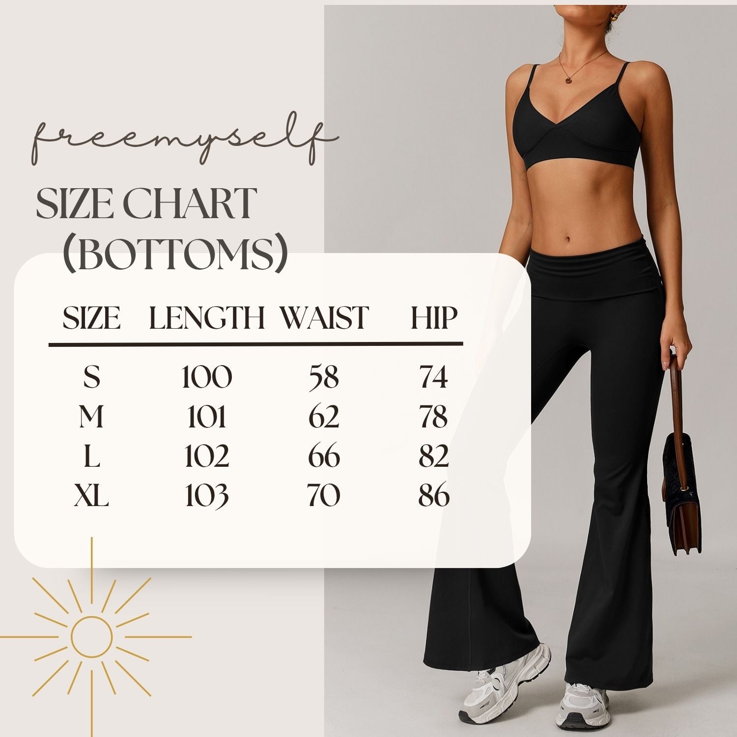 Freemyself recycled Yoga Set - Women's Street-Ready Strappy Bra & Flared Leggings | Gym to Street Running