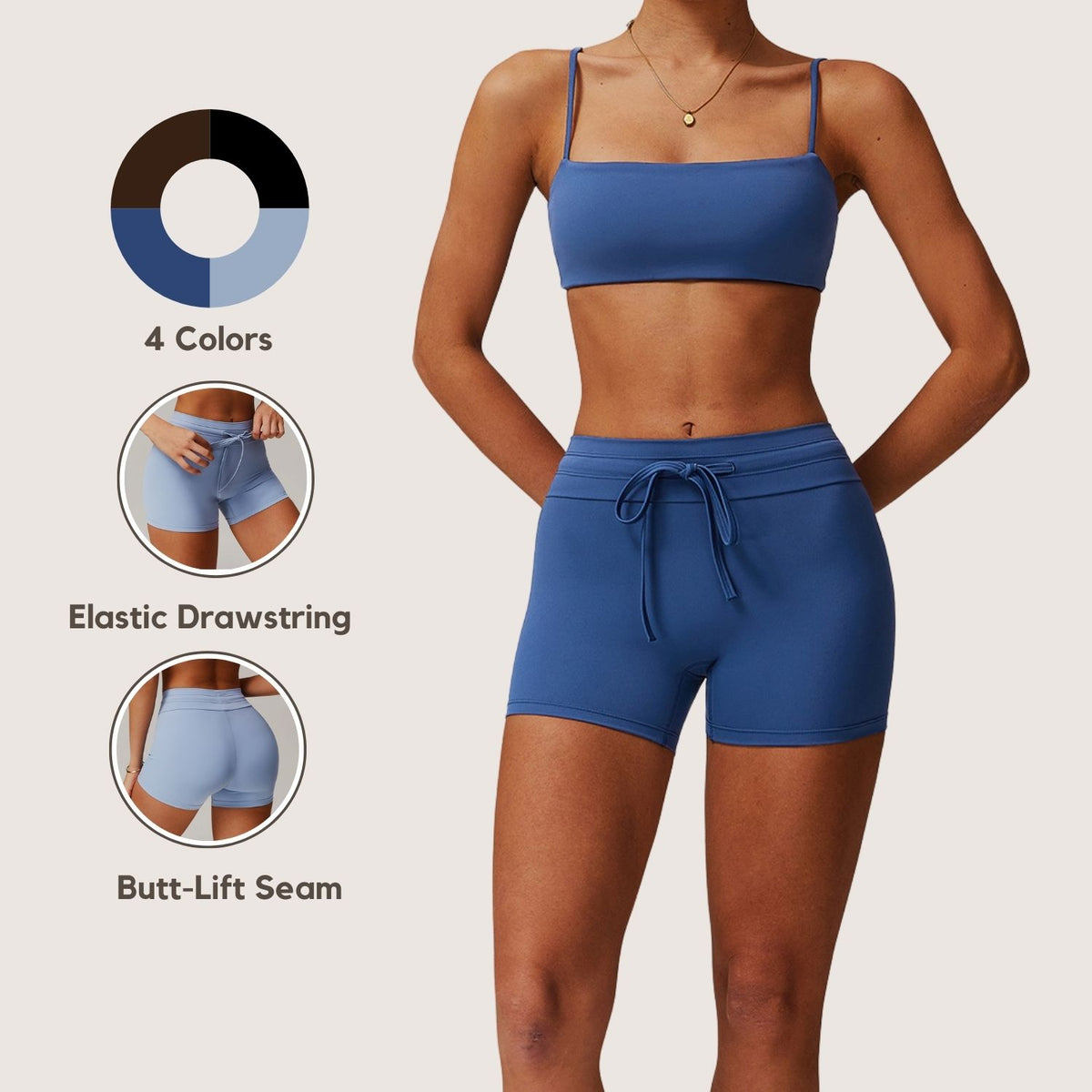 Freemyself Cloud-Feel Butt-Lifting Yoga Shorts High-Waisted Tummy-Control Fitness Pants Women's Breathable Tight-Fitting Athletic Shorts