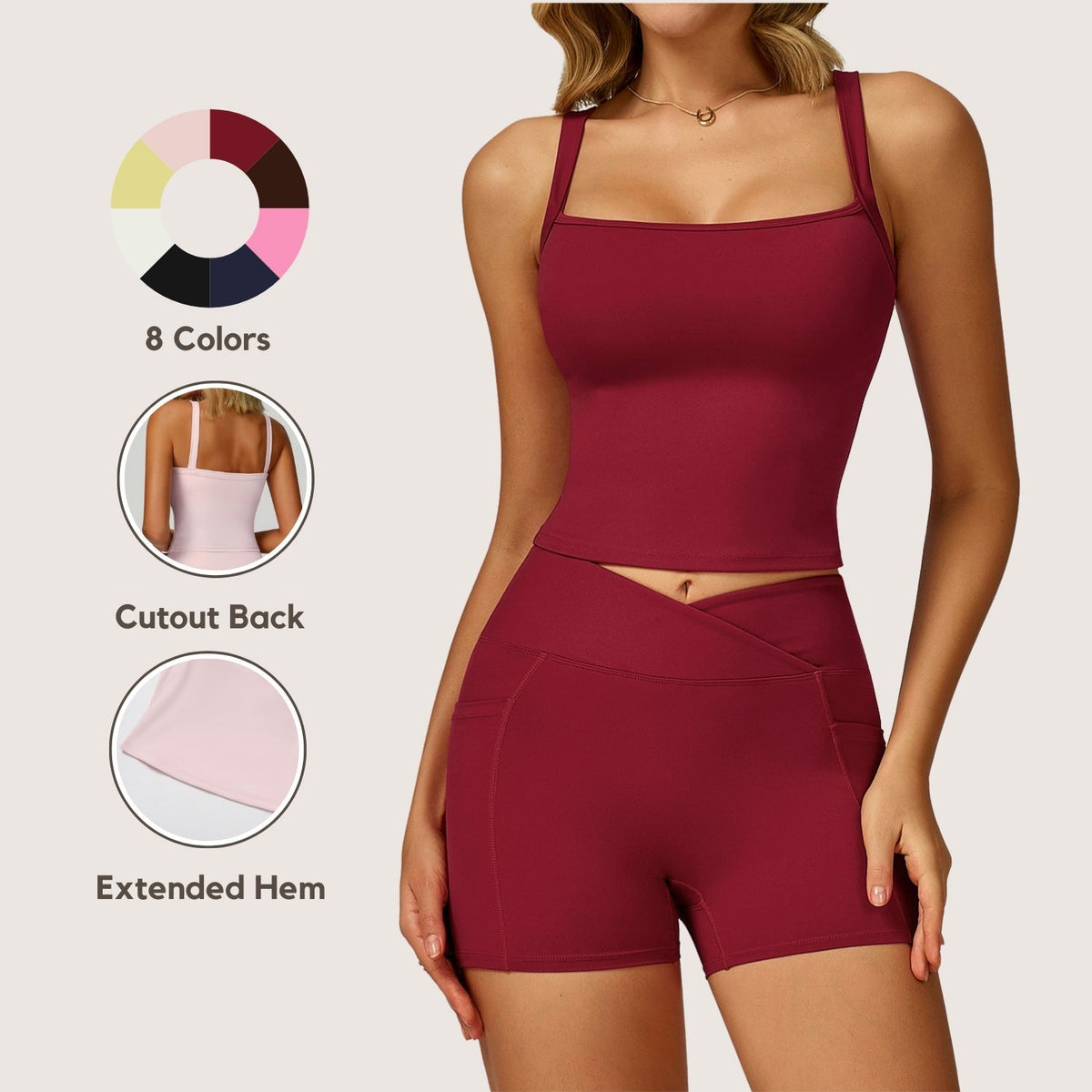 Freemyself Strapless Yoga Tank Top Nude-Feel Backless Slimming Sports Tank Outdoor Running Fitness Wear