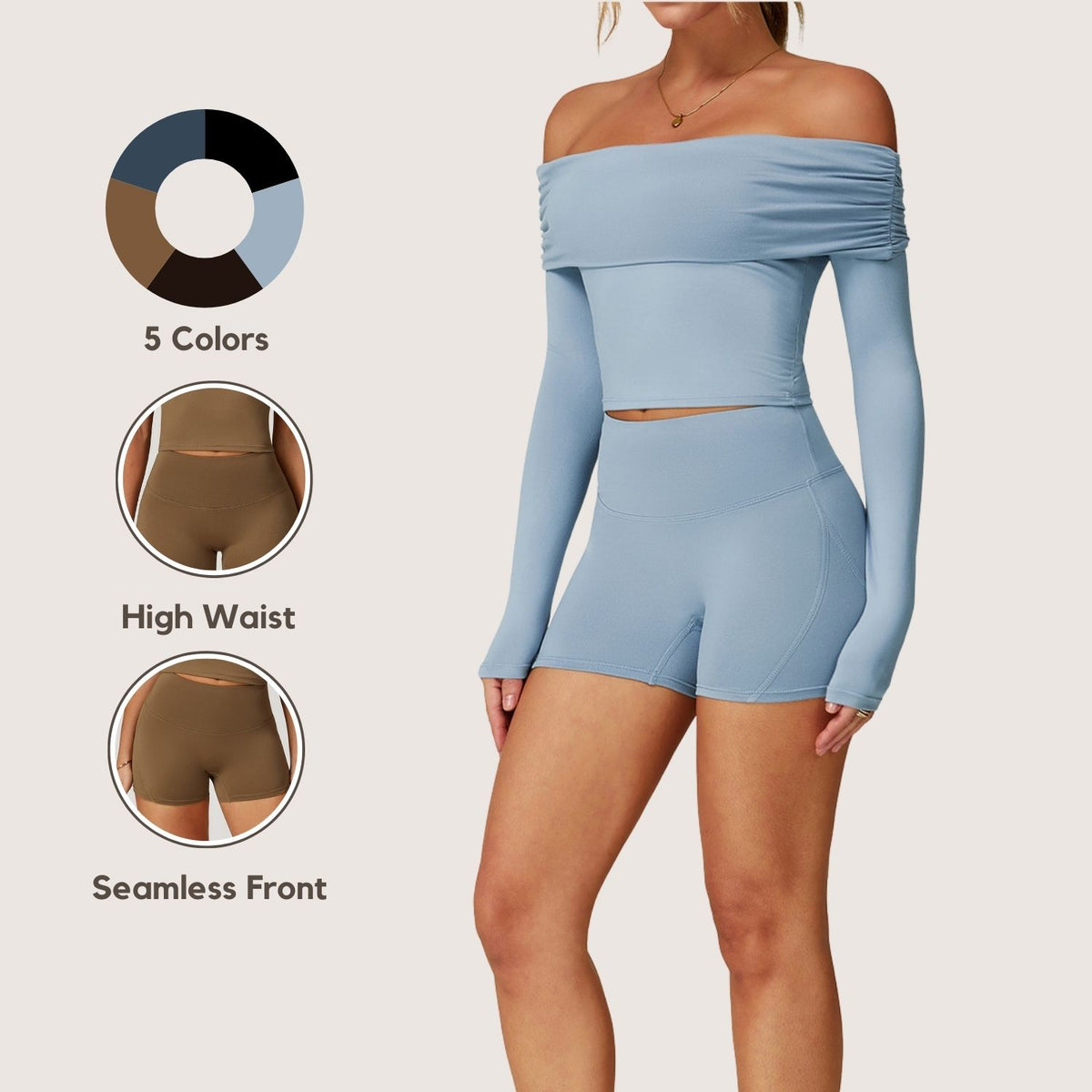 Women's Brushed Fleece-Lined Yoga Shorts - High-Waisted Butt-Lifting Activewear for Running & Fitness