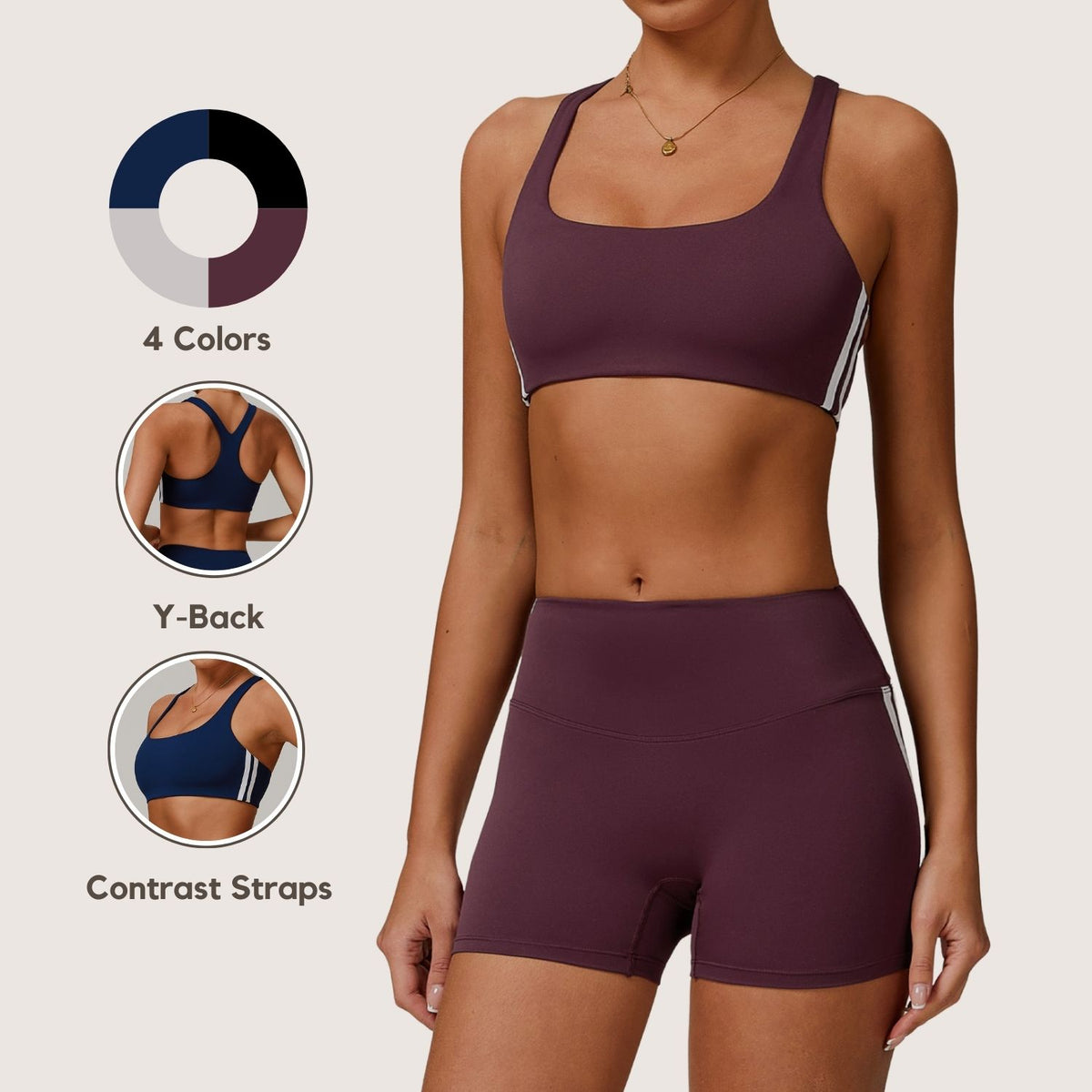 Yoga Sports Bra with Backless Design Running Tights Casual Fitness Yoga Wear