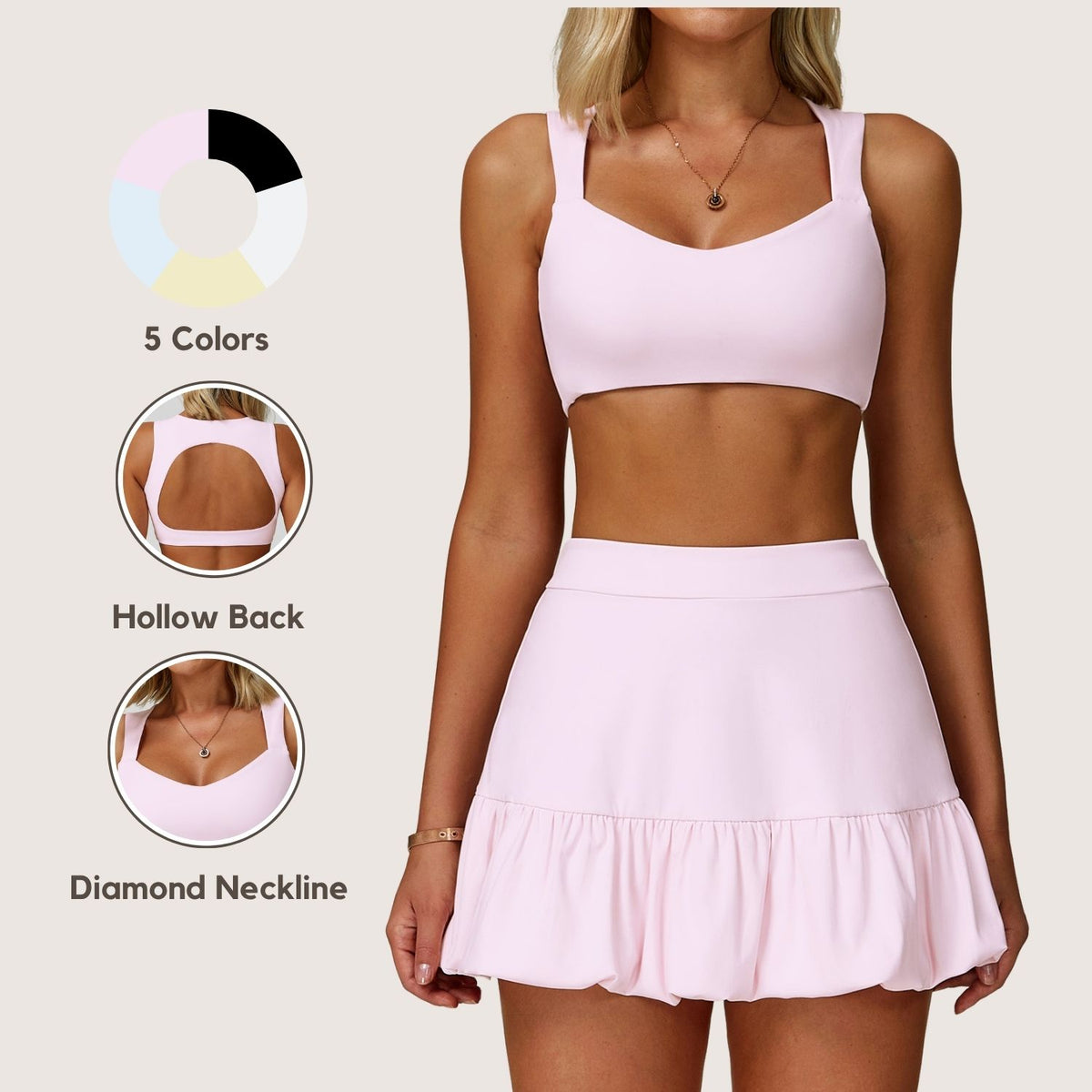 Naked-Feel Yoga Bra for Women - Fitness Running Double-Strap Underwear with Open-Back Design