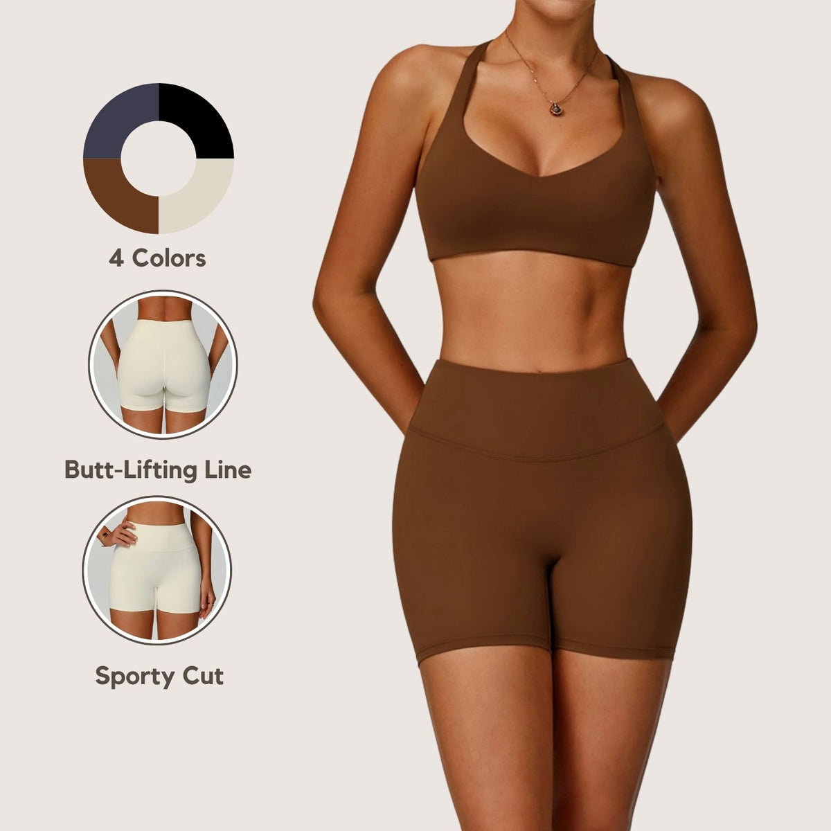 Eco-Friendly Recycled High-Waisted Fitness Shorts for Women Outdoor Running & Yoga Pants
