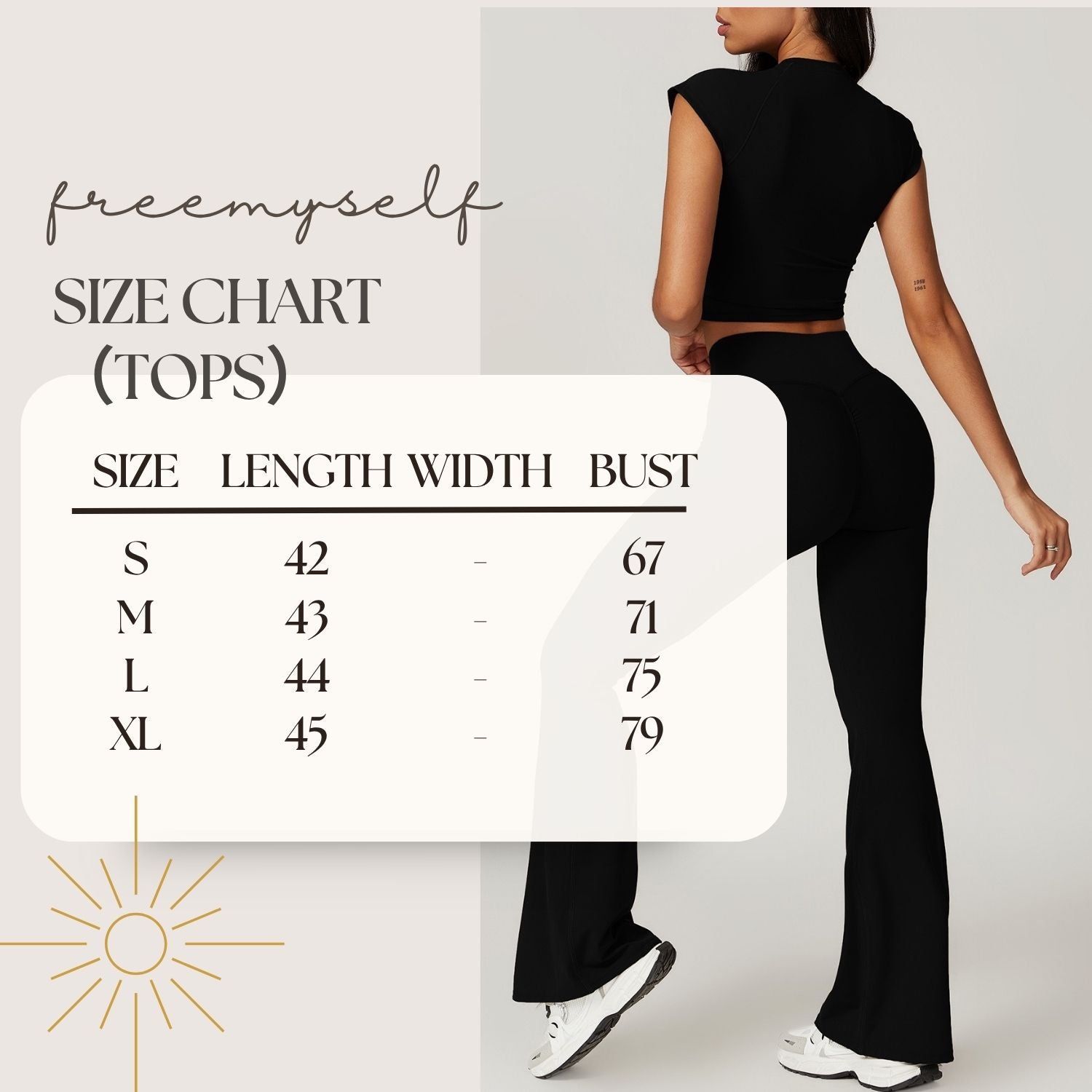 Freemyself recycled Yoga Set - Women's Quick-Dry Short Sleeve Top & Flared Leggings | Street-Ready Workout Outfit