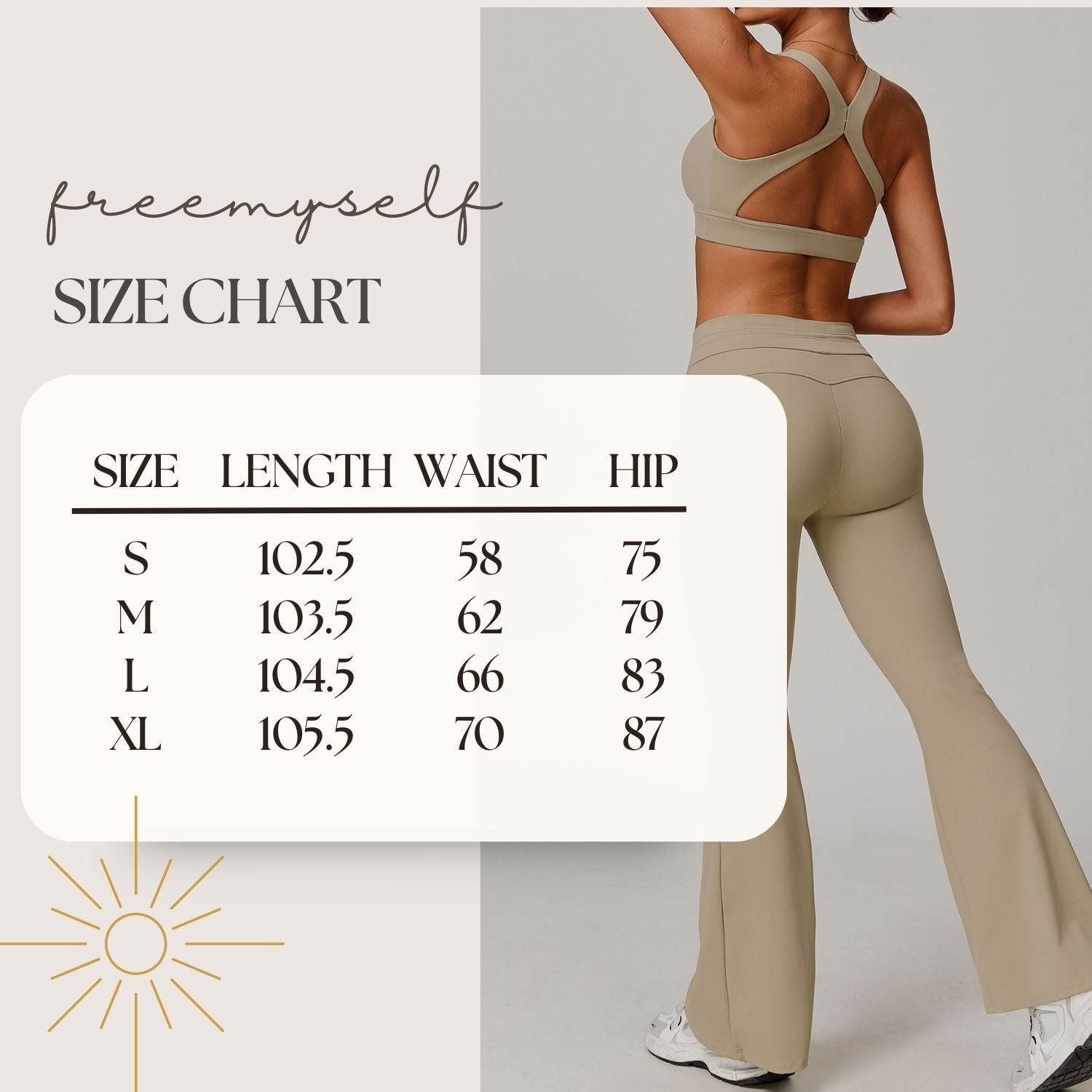 Freemyself UV-Protective Athletic Bell-Bottom Pants High-Waisted Drawstring Design Slightly Flared Fit UV Protection Breathable Cool-Feel Long Pants