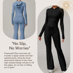 Freemyself UV-Protective Running Set Breathable, Quick-Dry, Cool-Touch Sun Protection Three-Piece Set