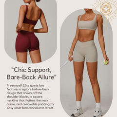 Backless Sports Bra - Bare-Skin Feel Quick-Dry Running Sports Bra Casual Fitness Yoga Wear