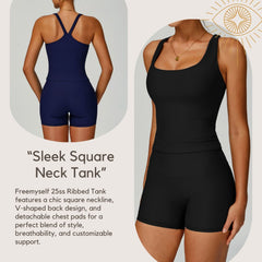 Freemyself External Thread Yoga Tank Top Form-Fitting Backless High-Intensity Sports Tank Outdoor Running Fitness Wear