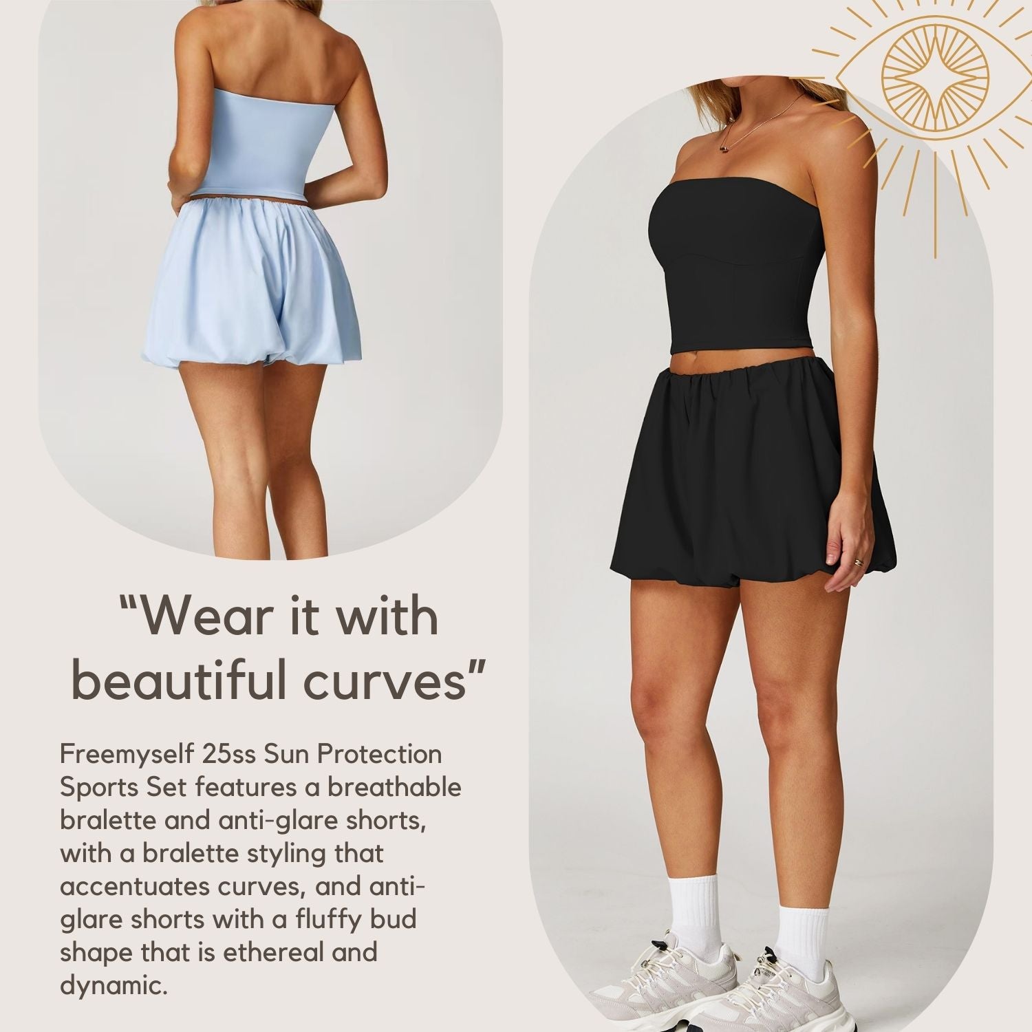 Freemyself Sunscreen Yoga Set Quick-Dry Breathable Cool-Touch Sportswear Women's Running Fitness Three-Piece Set