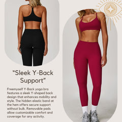 Freemyself Brushed Yoga Bra for Women - Fitted Backless Fitness Yoga Wear for Running and Exercise Sports Bra