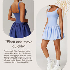 Freemyself Naked-Feel Two-Piece Sports Dress for Women Anti-Exposure Underlayer Outdoor Running Fitness Tennis Skirt