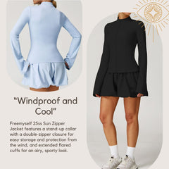 Freemyself UV Protection Yoga Jacket Quick-Dry Breathable Zipper Long-Sleeve Top Sports Running Cool-Touch Jacket