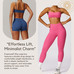 Underwear Strapless Yoga Bra with Beautiful Back Design Nude-Feel Quick-Dry Sports Bra Tight-Fitting Fitness Top