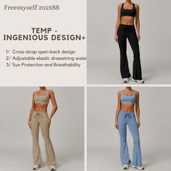 Freemyself UV-Protective Running Set Breathable, Quick-Dry, Cool-Touch Sun Protection Three-Piece Set