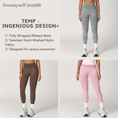 Freemyself Seamless Sandwashed Yoga Pants High-Waisted Butt-Lifting Leggings Running, Fitness, Yoga Long Pants