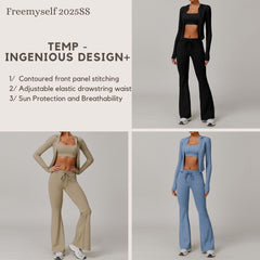 Freemyself UV-Protective Running Set Breathable, Quick-Dry, Cool-Touch Sun Protection Three-Piece Set