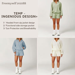 Freemyself Cooling Sunscreen Set UV Protection Quick-Dry Breathable Sunscreen Shirt Running Sports Set