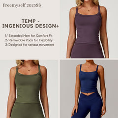 Brushed Fleece Tank Top Fitness Sports Bra High-Intensity Workout Bra Strappy Backless Yoga Tank Top