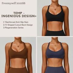 Eco-Friendly Recycled Sports Bra Lace-Up Backless Sports Tank Top for Women High-Intensity Yoga Bra