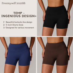 Freemyself High-Waisted Butt-Lifting Yoga Shorts Outerwear Leggings with Tummy-Control for Slimming Running Workouts