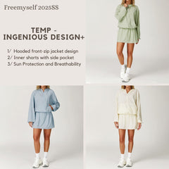 Freemyself Cooling Sunscreen Set UV Protection Quick-Dry Breathable Sunscreen Shirt Running Sports Set