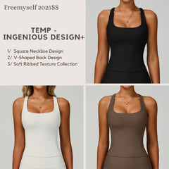 Freemyself External Thread Yoga Tank Top Form-Fitting Backless High-Intensity Sports Tank Outdoor Running Fitness Wear