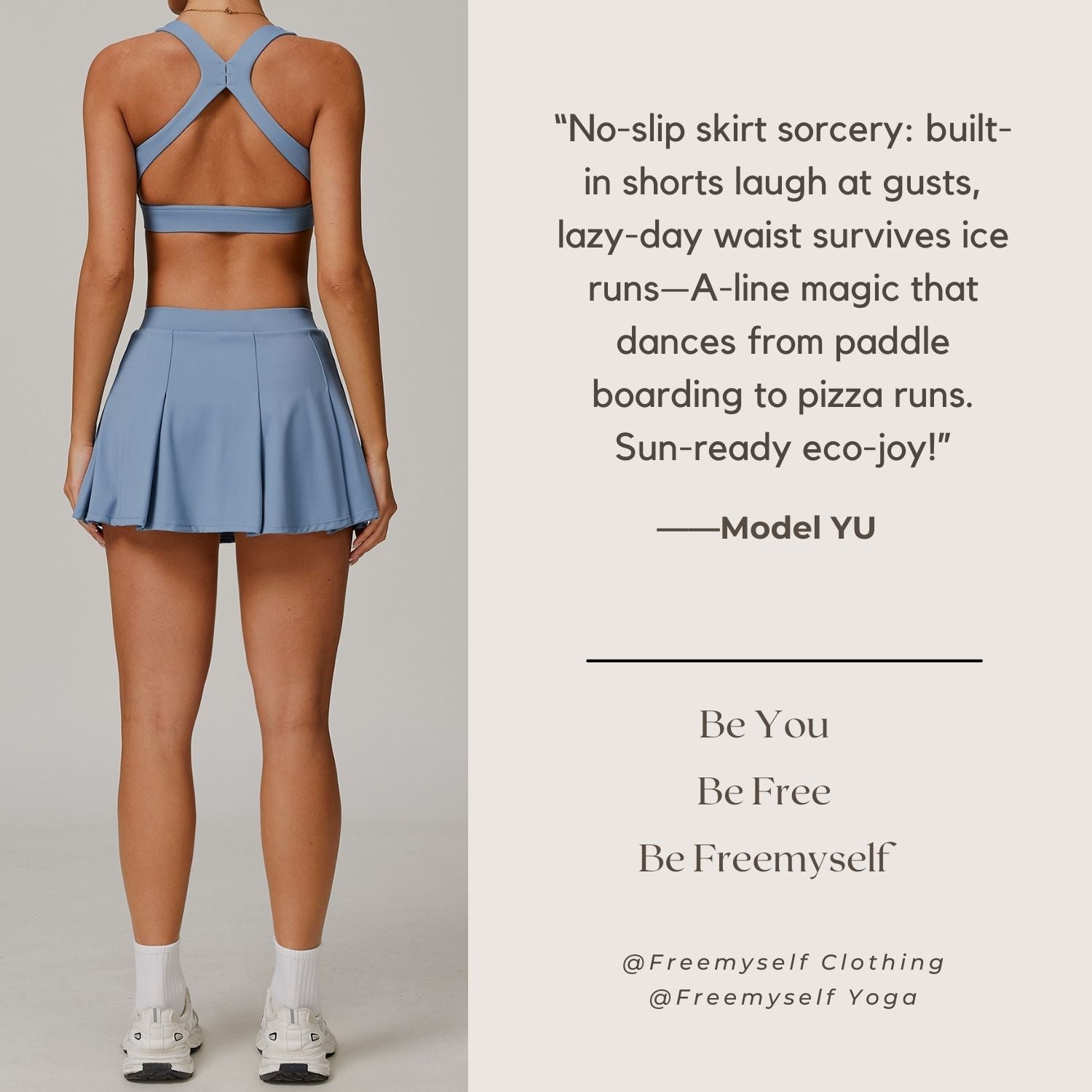 Freemyself Two-Piece Style UV-Protective Sun Skirt Cooling UV-Blocking Skirt with Anti-Exposure Leggings Breathable Tennis Skirt