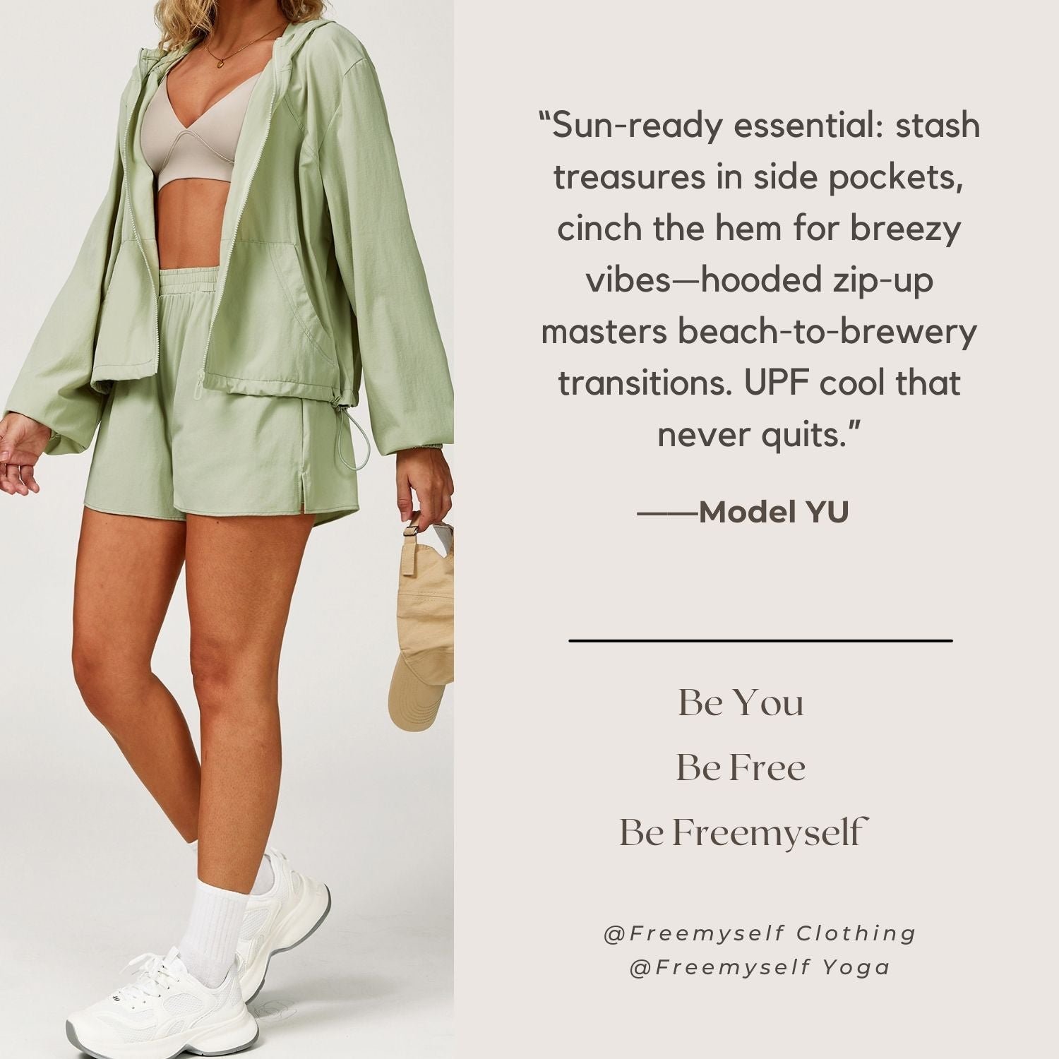 Freemyself Quick-Dry Sports Sunscreen Jacket Cooling, Breathable Hooded Zipper Jacket UV Protection Sunscreen Clothing