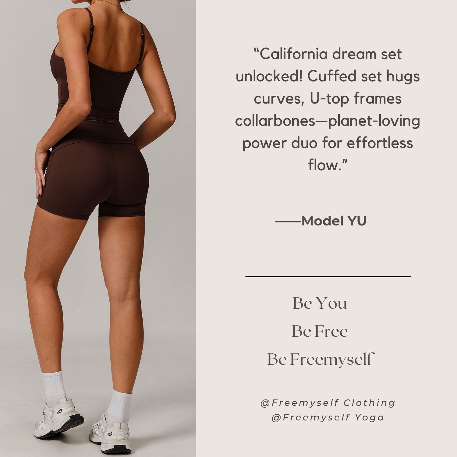 Freemyself recycled Yoga Set - Women's Street-Ready Tank & Workout Shorts | Gym to Street Running