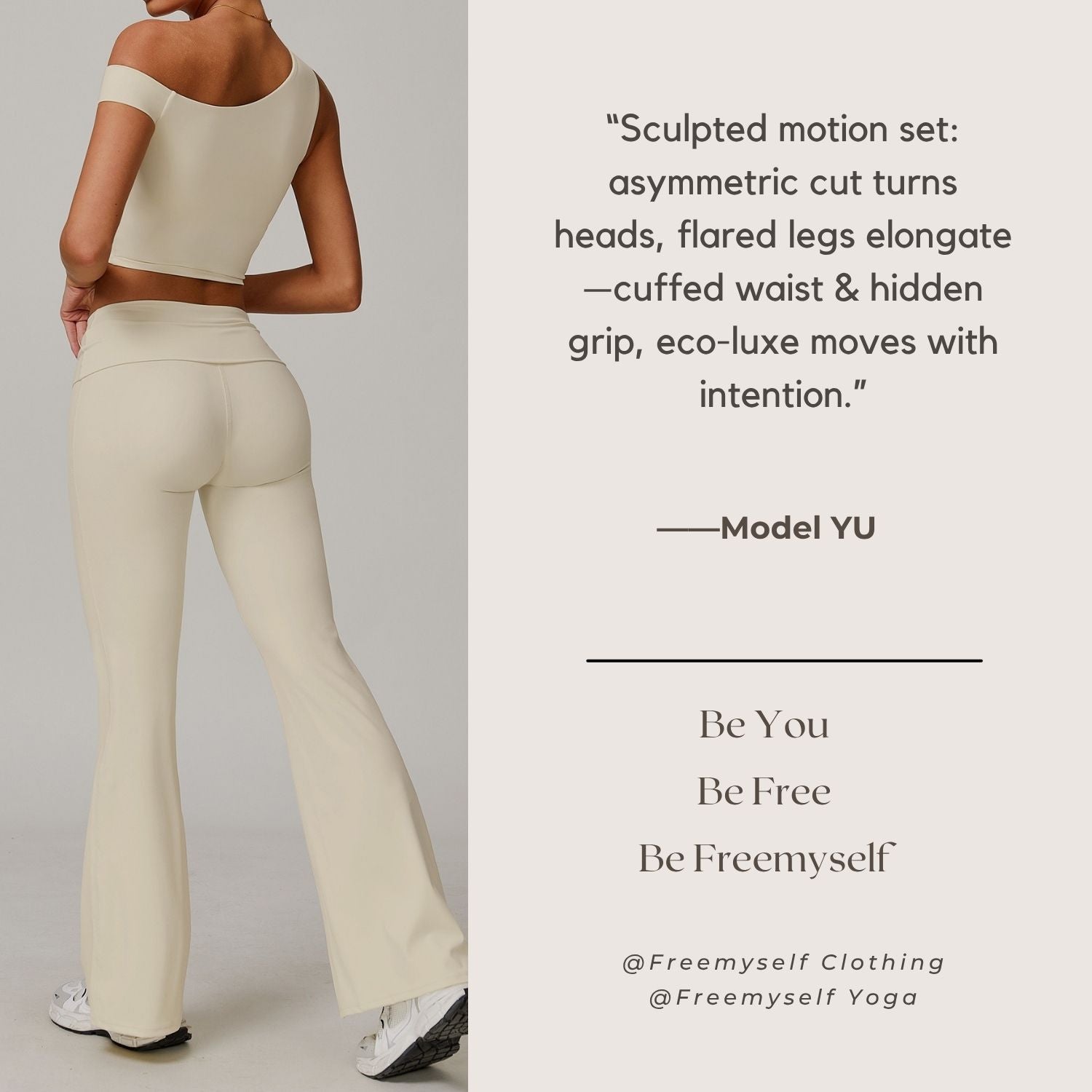 Freemyself recycled Yoga Set - Women's Quick-Breathe Tank & Flared Leggings | Gym to Street Running
