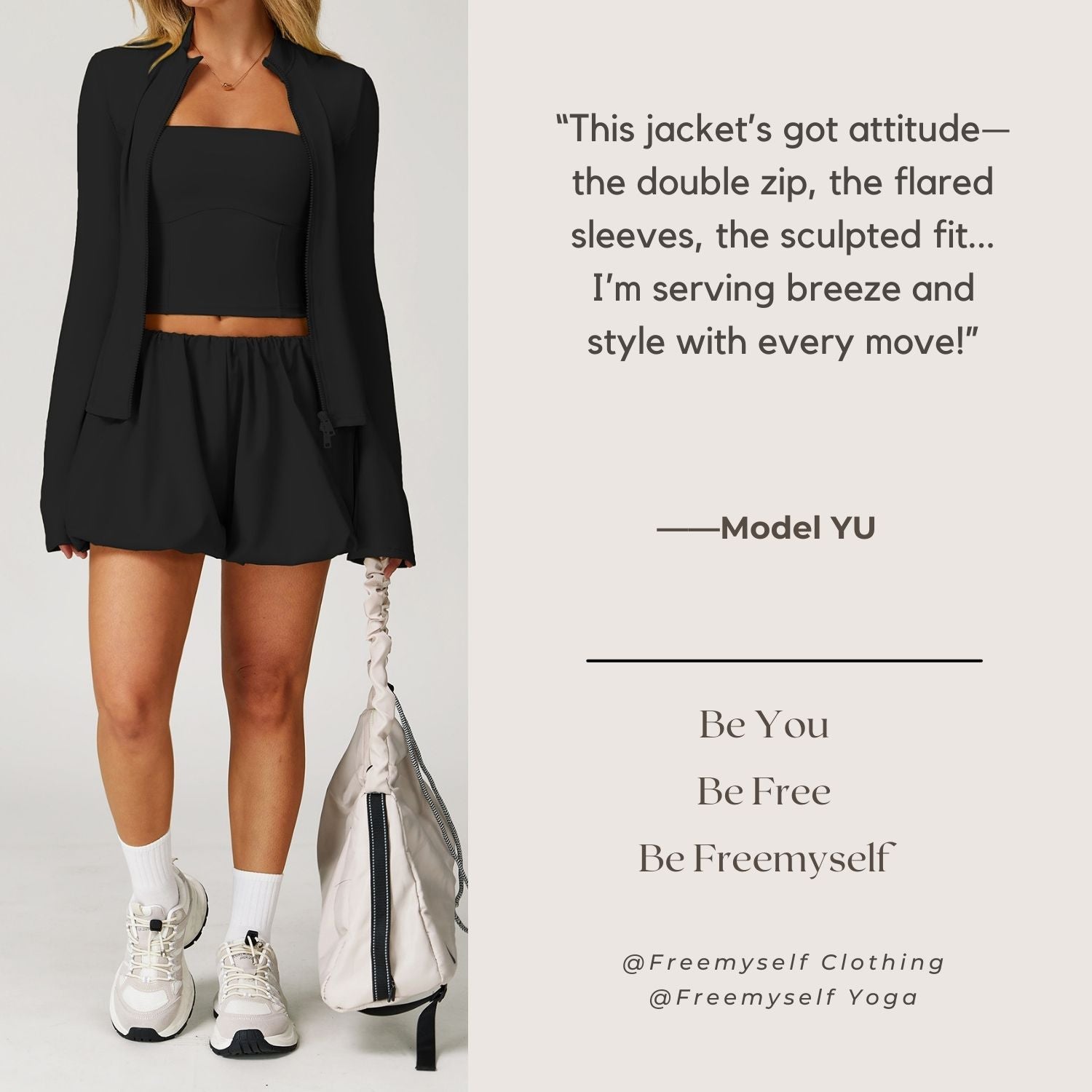 Freemyself UV Protection Yoga Jacket Quick-Dry Breathable Zipper Long-Sleeve Top Sports Running Cool-Touch Jacket